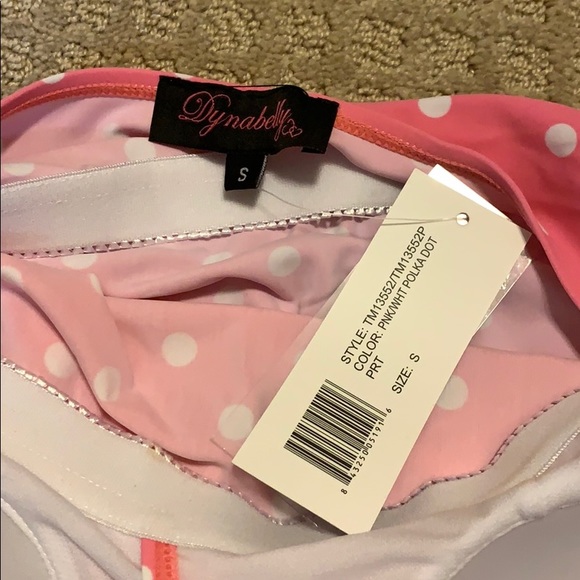 Dynabelly Swim Zulily Maternity Bathing Suit Pink Polka Dots New